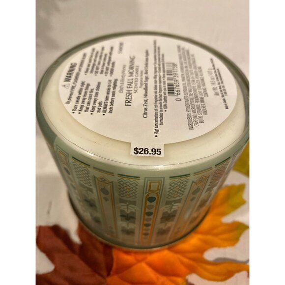 Bath &  Body Works “Fresh Fall Morning” New 3 Wick Candle - Picture 7 of 7